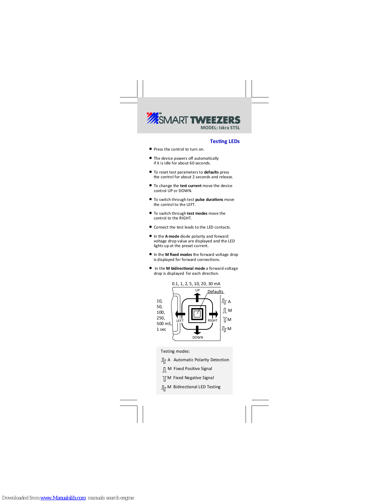 Smart Tweezers Iskra ST5L User Manual