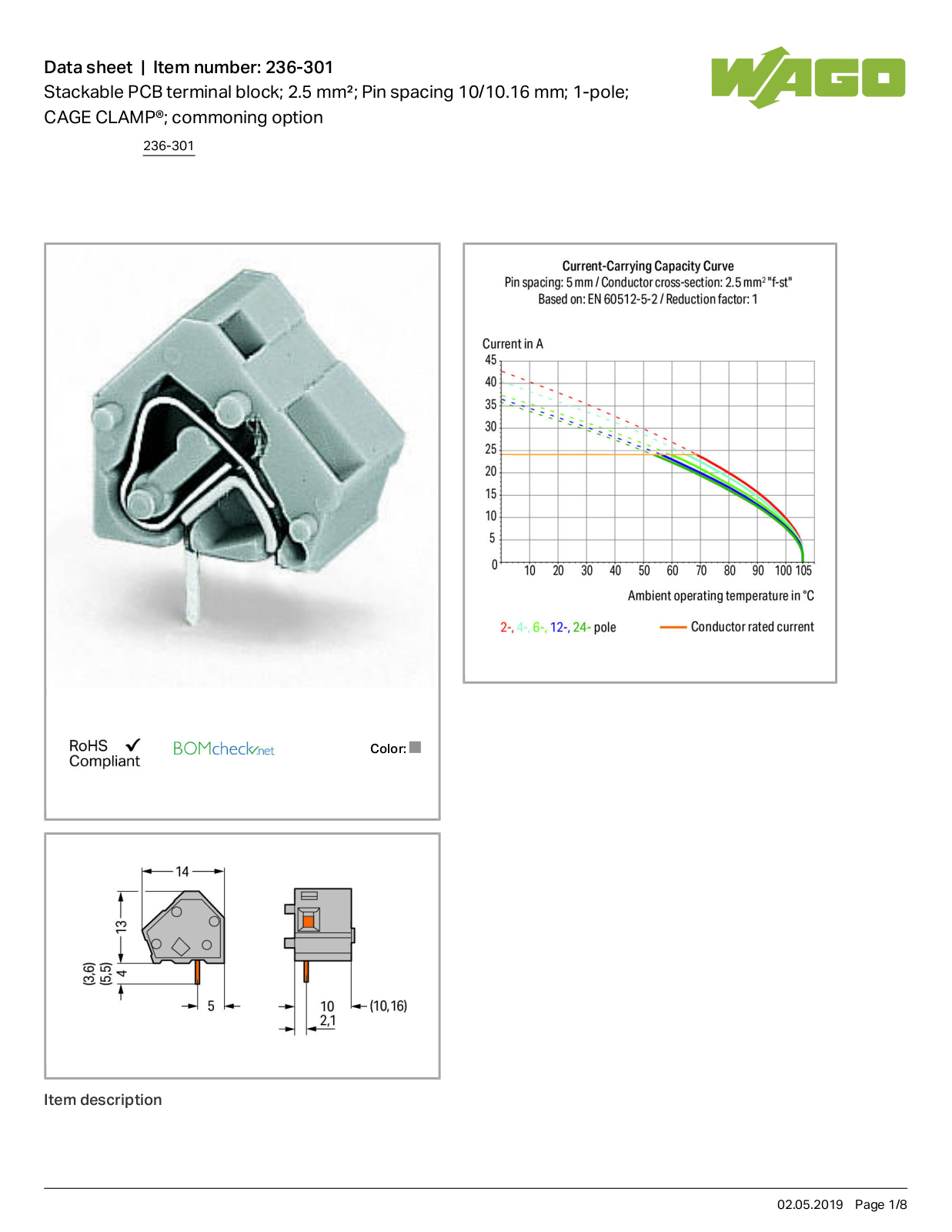 Wago 236-301 Data Sheet