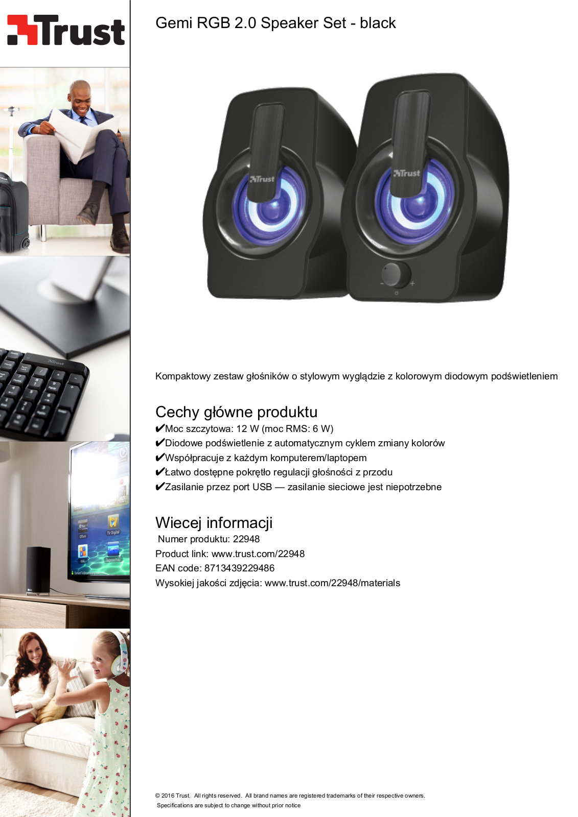 Trust Gemi RGB 2.0 Speaker Set User Manual