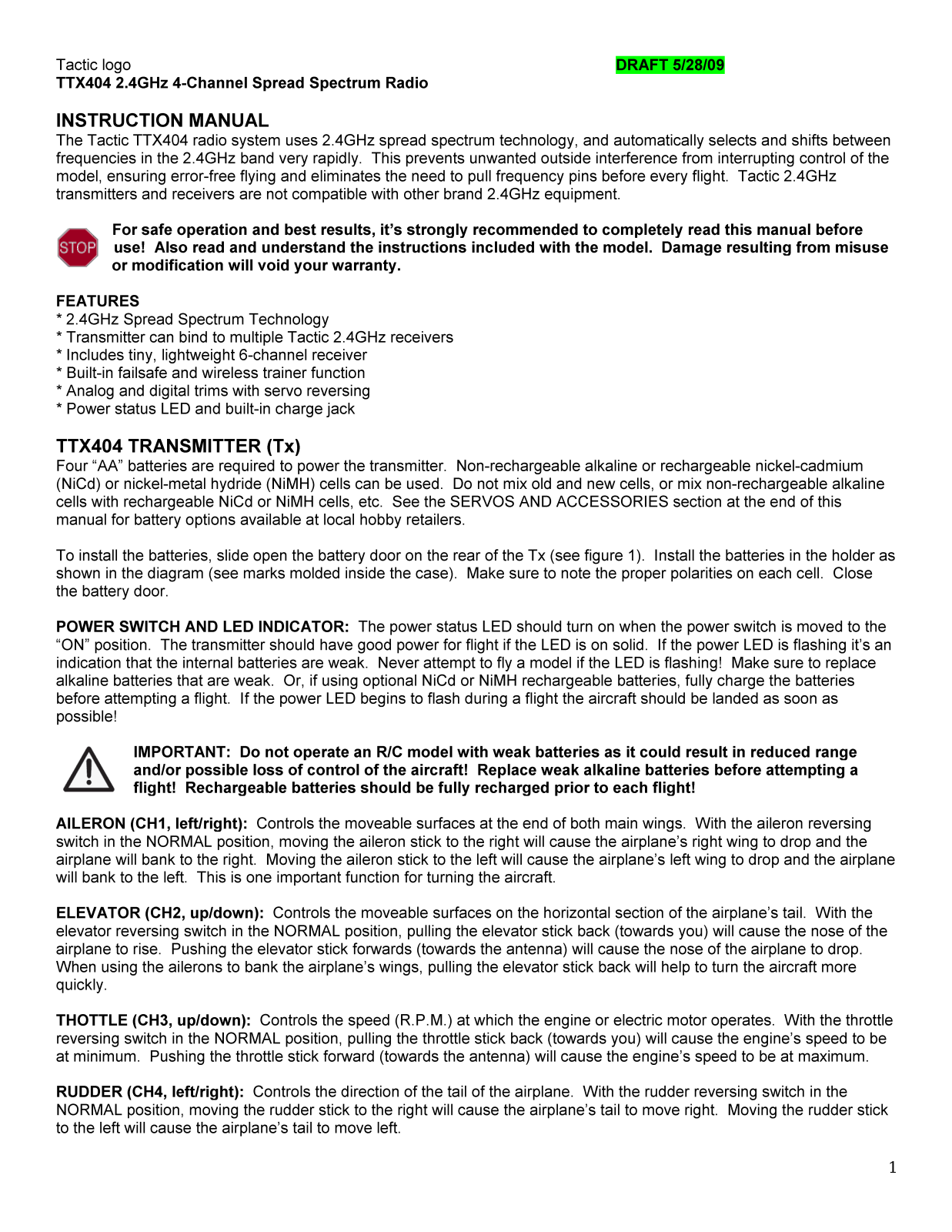 Hobbico TTX404 Users Manual