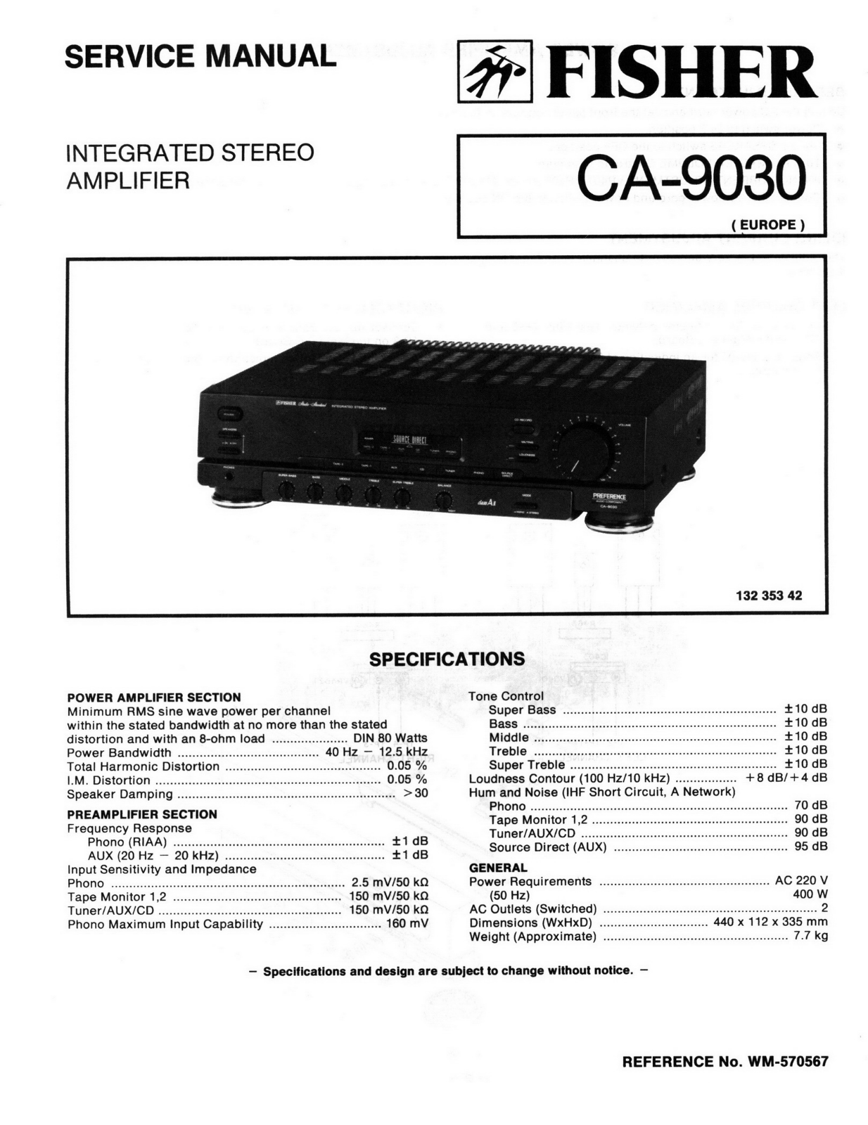 Fisher CA-9030 Schematic