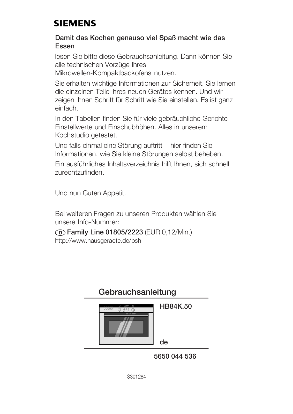 Siemens HB84K550 User Manual