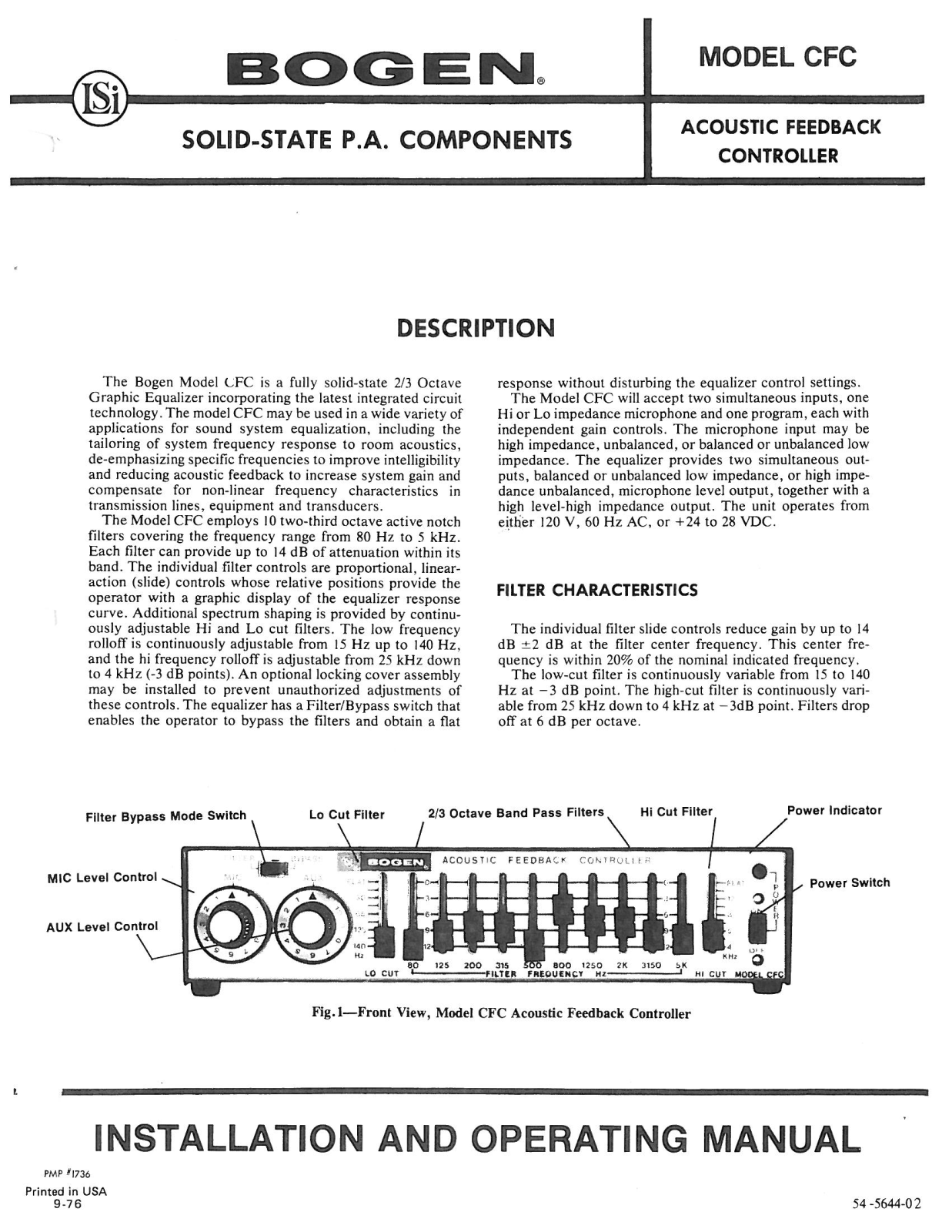 Bogen CFC Service Manual