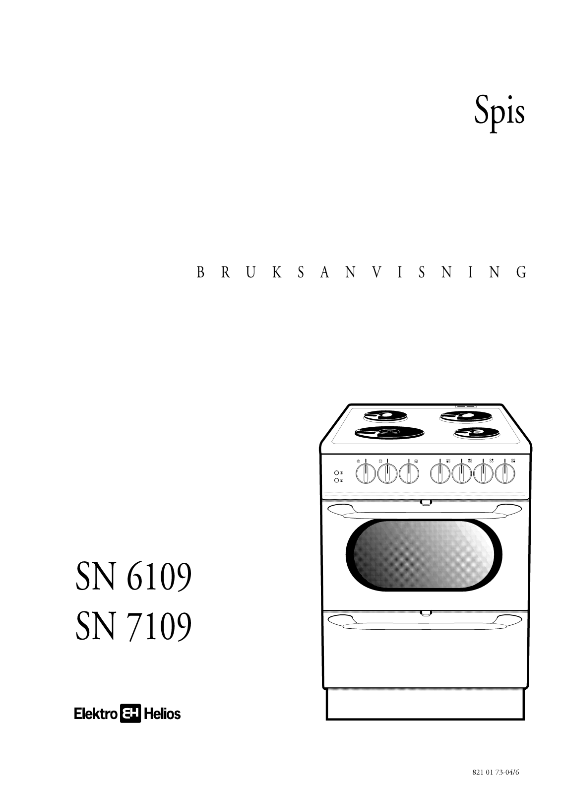 Elektro helios SN6109, SN7109 User Manual