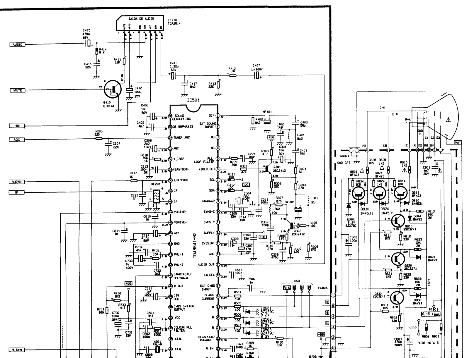 Philco PCR1447, PCR2047, PCR1449, PCR2049 Schematic