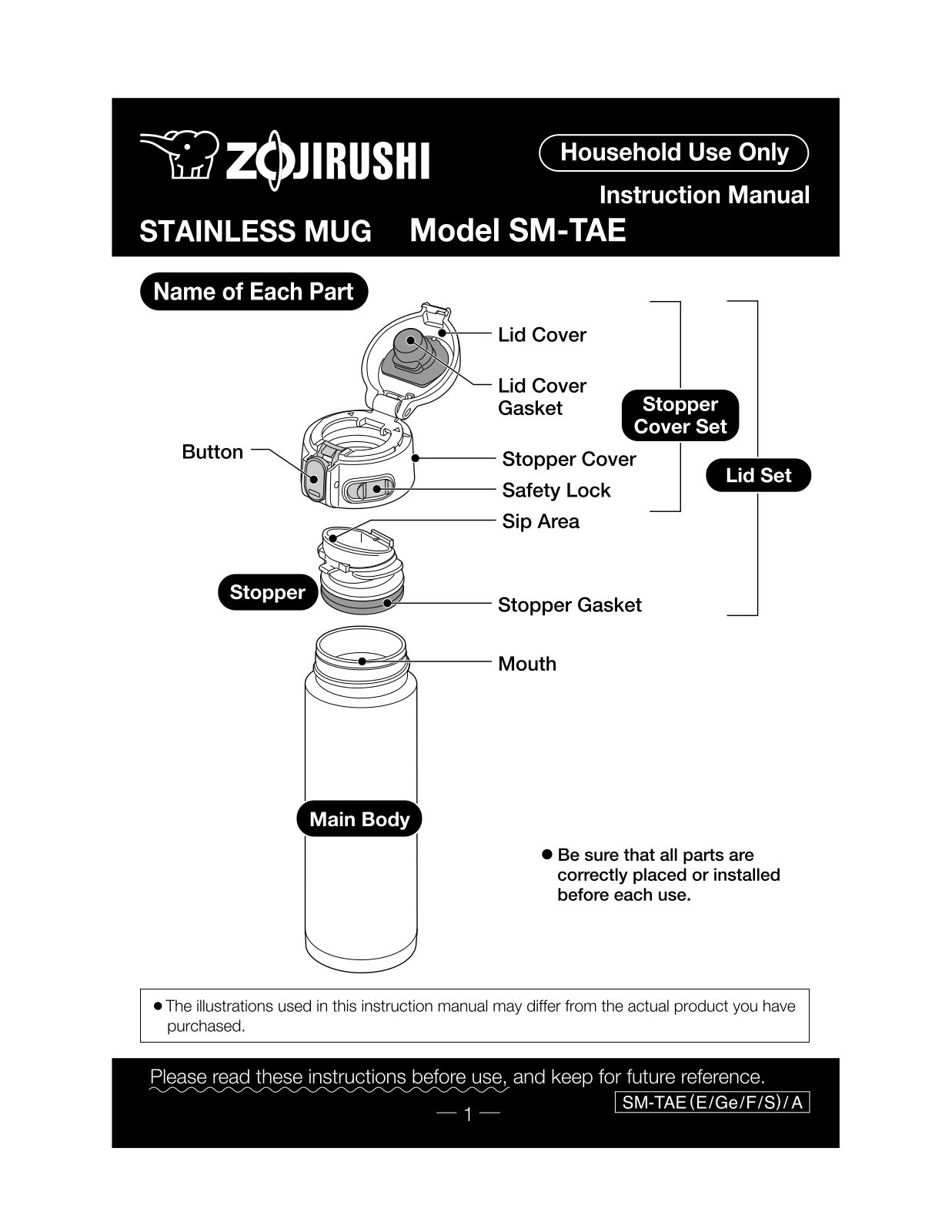 Zojirushi Sm-tae User Manual