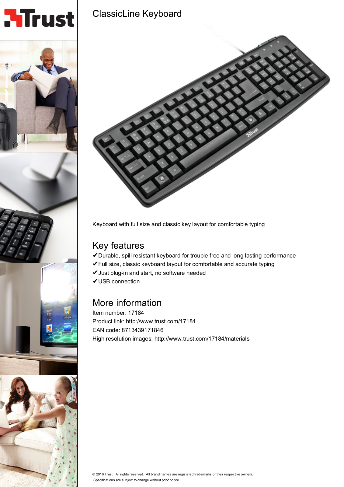 Trust ClassicLine Keyboard PL User Manual