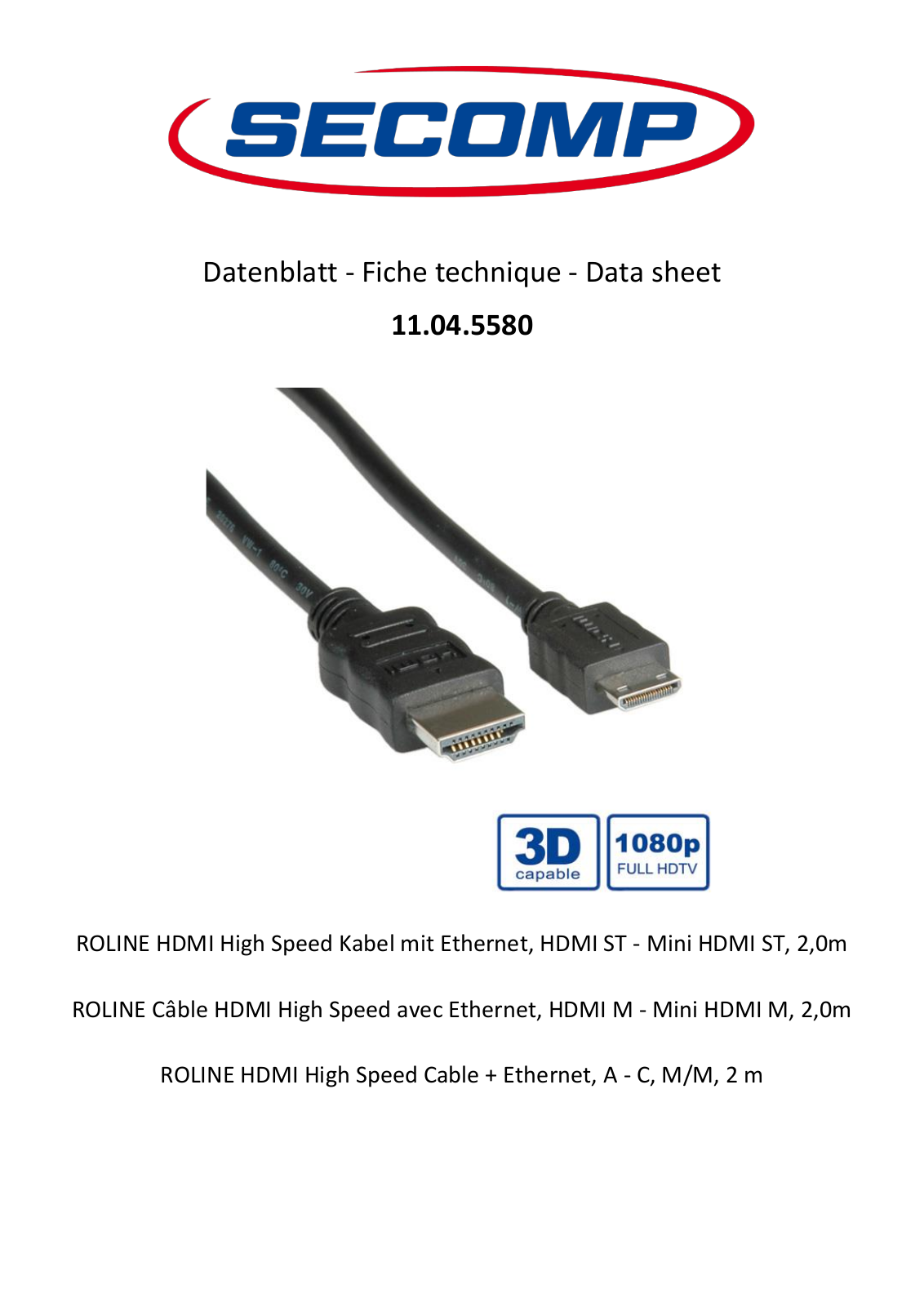 ROLINE 11045580 Datasheet - ManualMachine.com