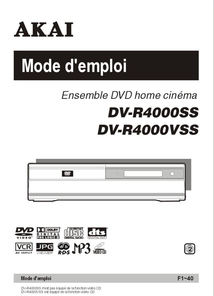Akai DVR4000SS, DVR4000VSS User Manual