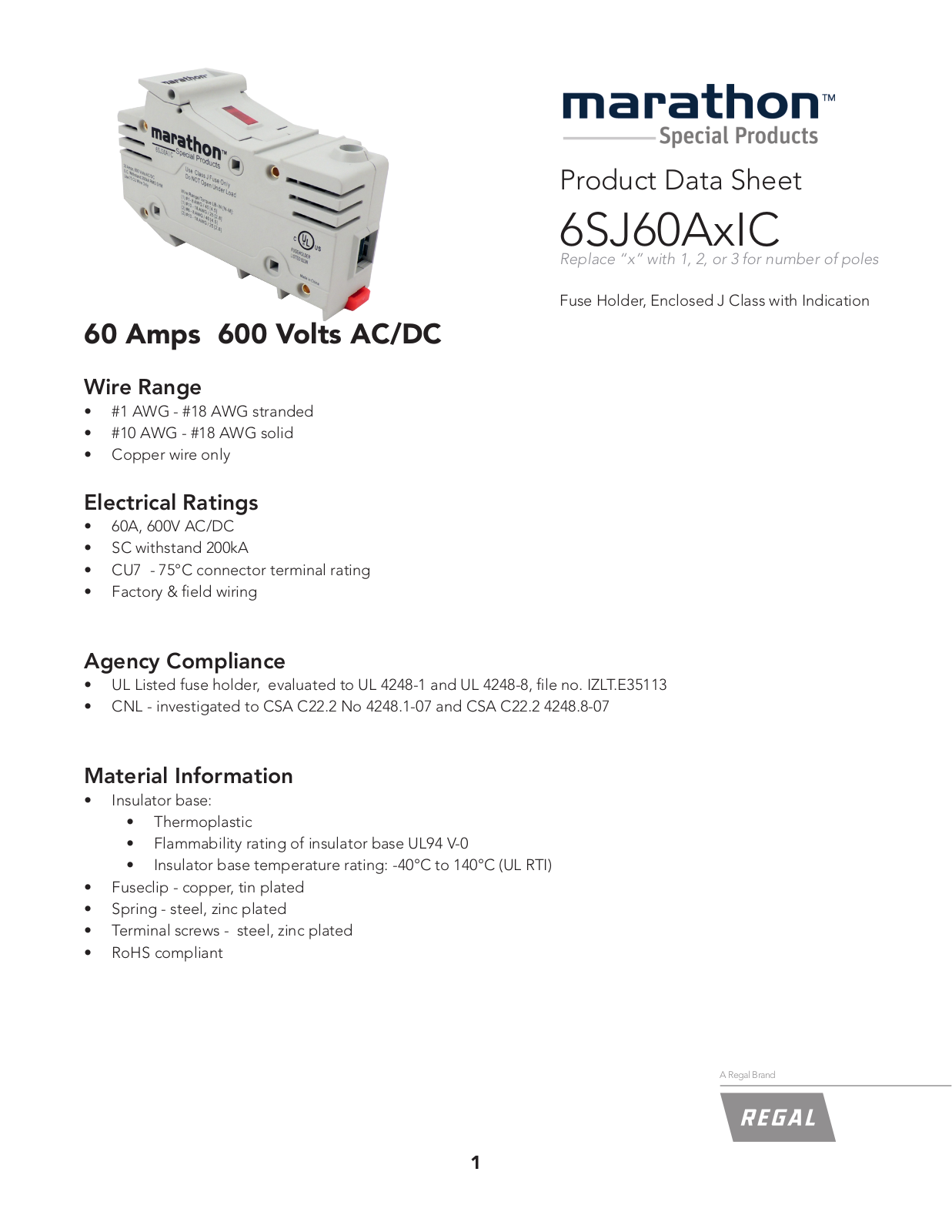 Marathon Special Products 6SJ60AxIC Data Sheet