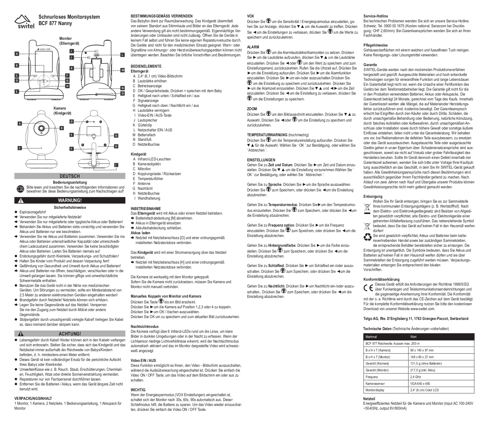 Switel BCF877 User manual