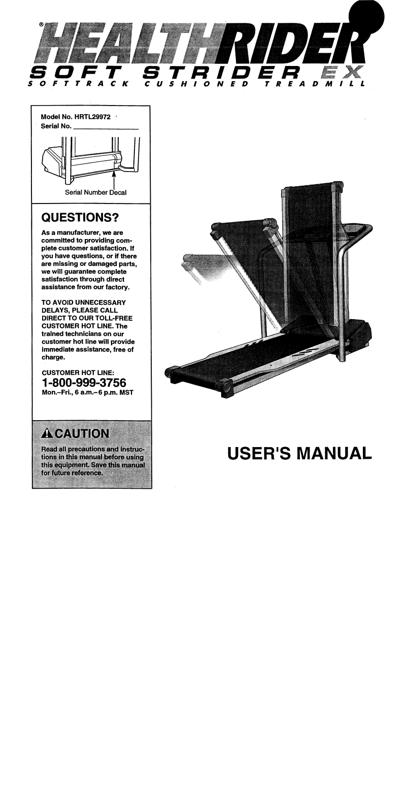 HealthRider HRTL29970 Owner's Manual