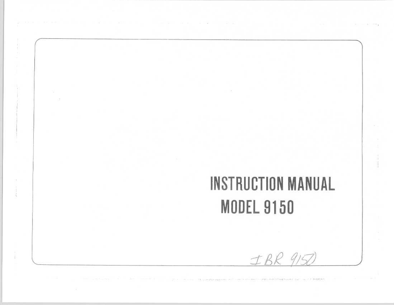 RICCAR 9150 Instruction Manual