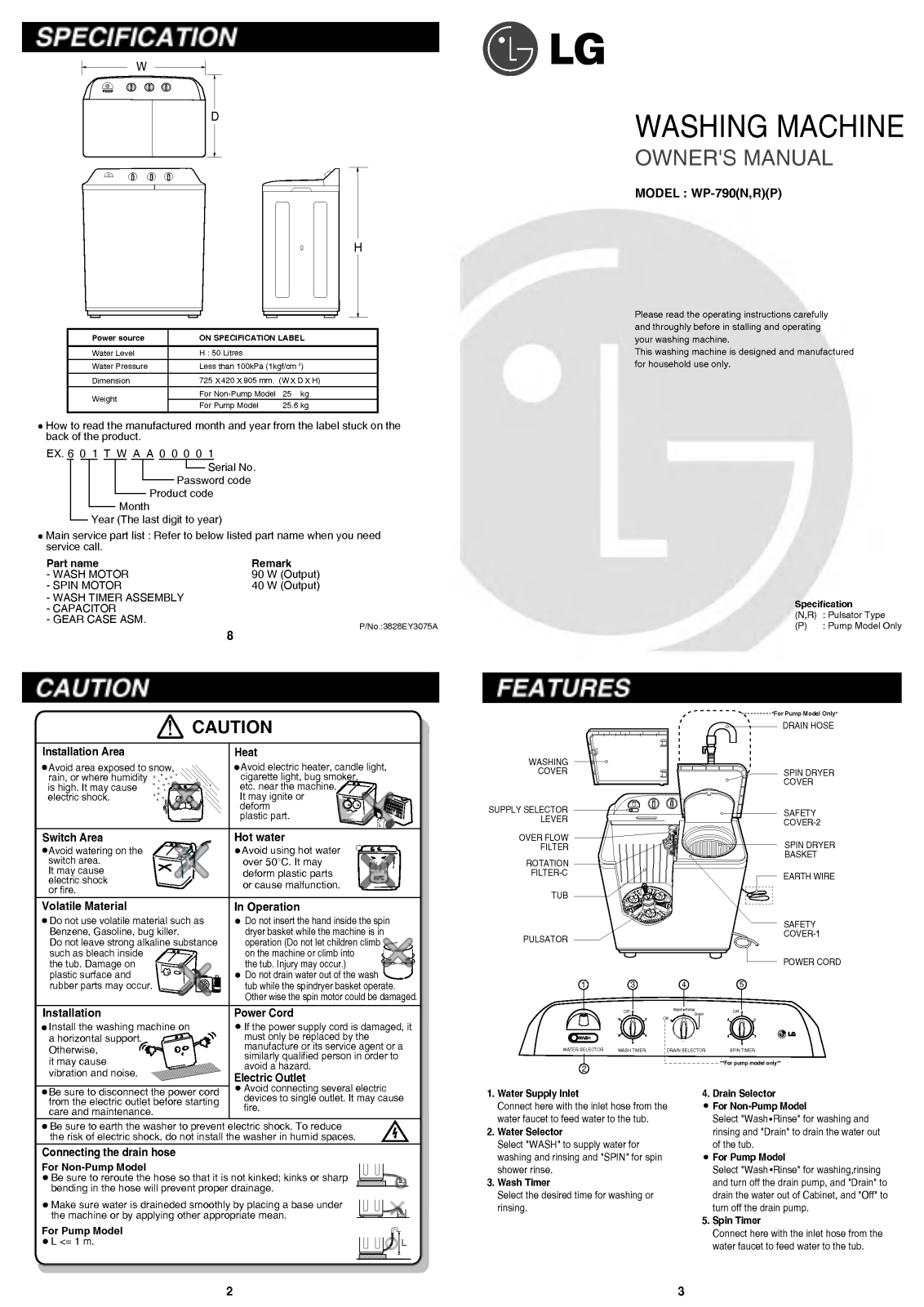 LG WP-790R Owner’s Manual