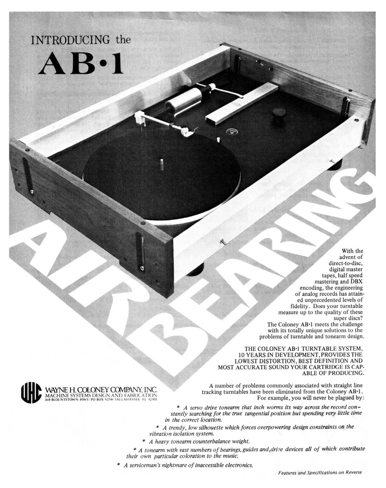 Columbia Audio AB-1 Brochure