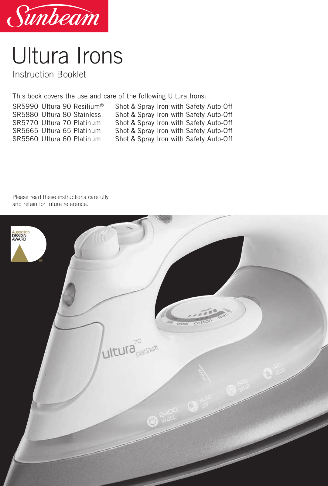 Sunbeam SR5880, SR5990, SR5770, SR5665, SR5560 User Manual