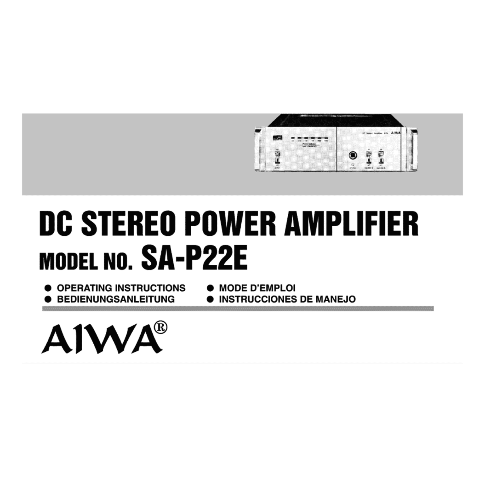 Aiwa SAP-22-E Owners manual