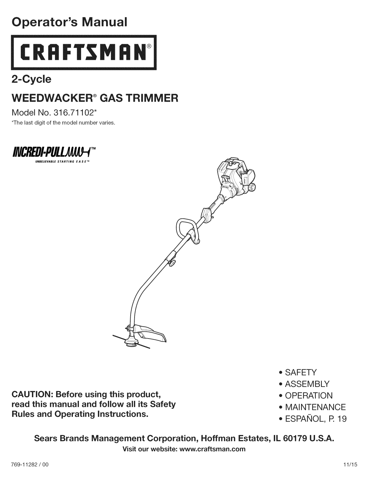 Craftsman 316711023 Owner’s Manual