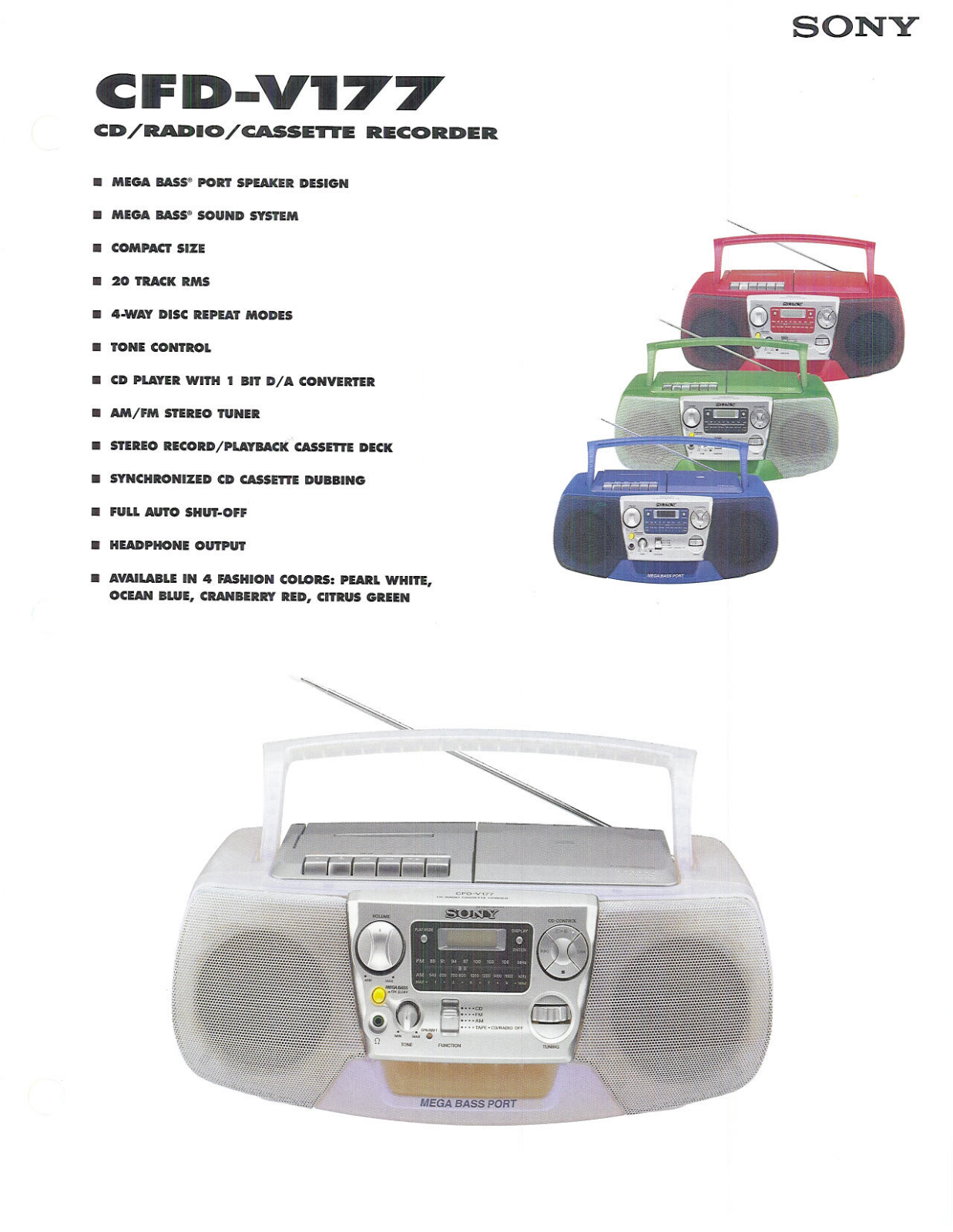 Sony CFD-V177 BROCHURE