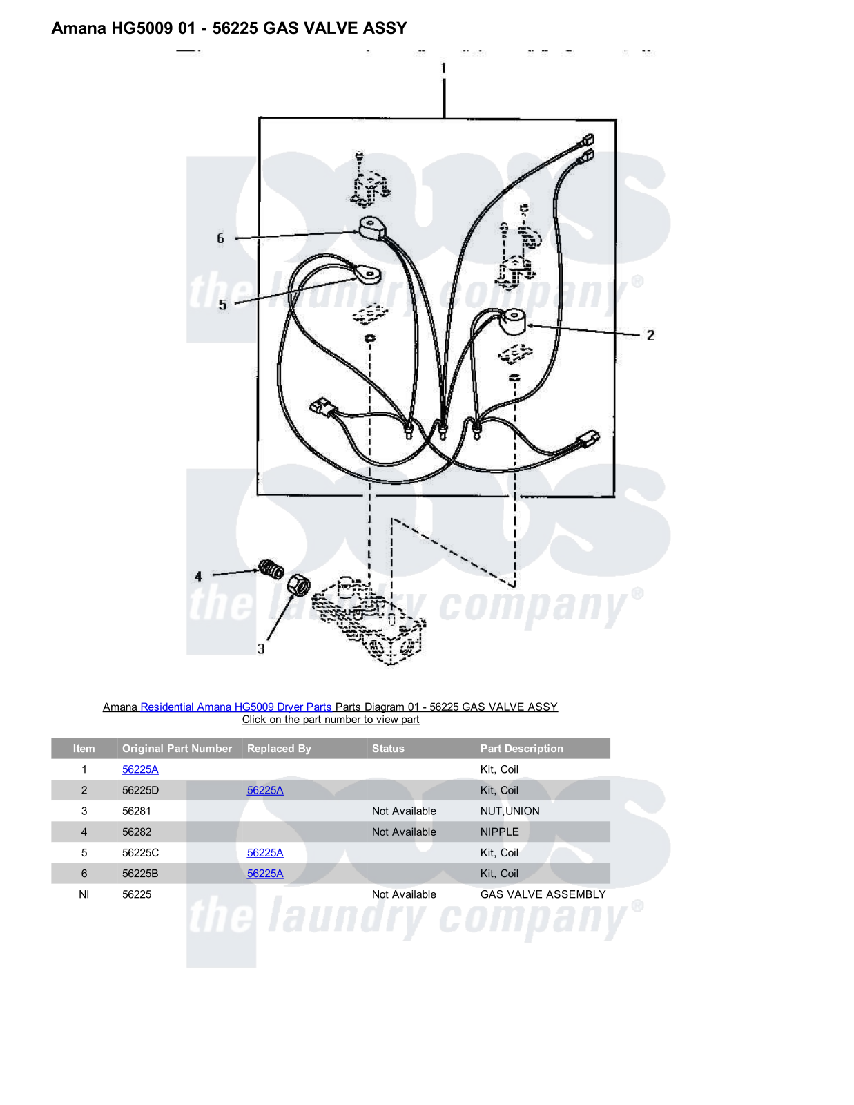 Amana HG5009 Parts Diagram