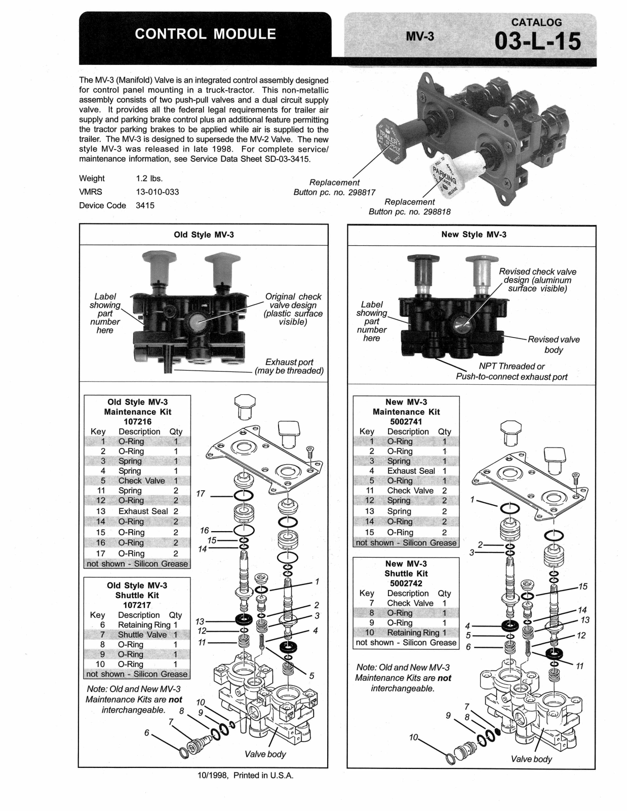 BENDIX 03-L-15 User Manual