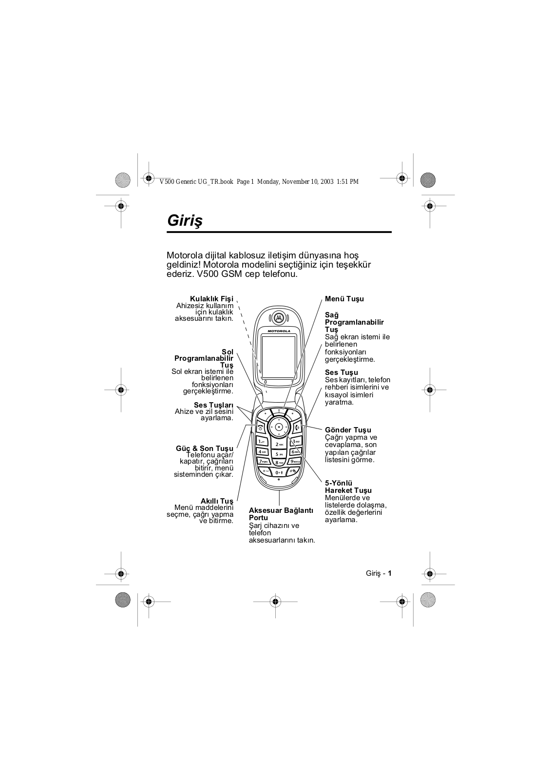 Motorola V500 User Manual