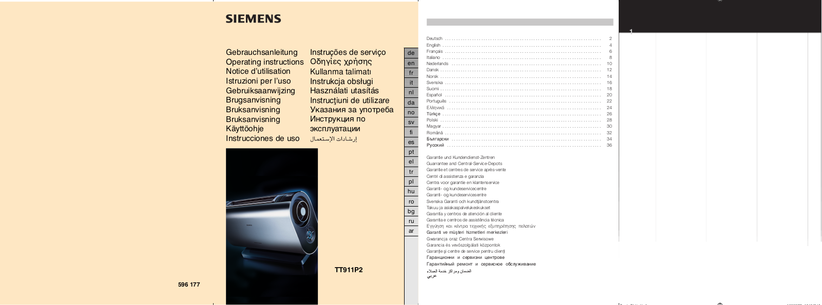 SIEMENS TT911P2 User Manual