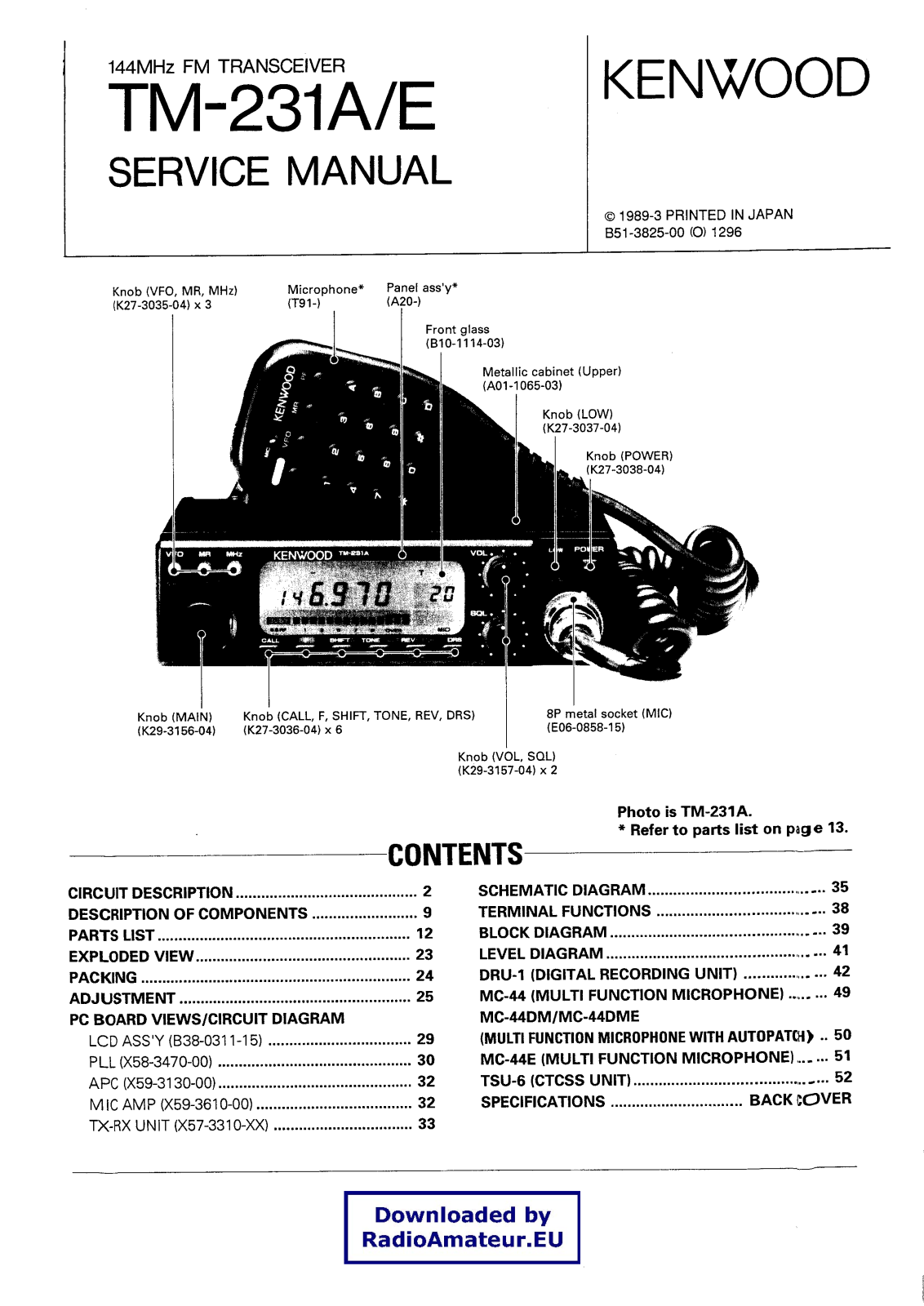 Kenwood tm231 schematic