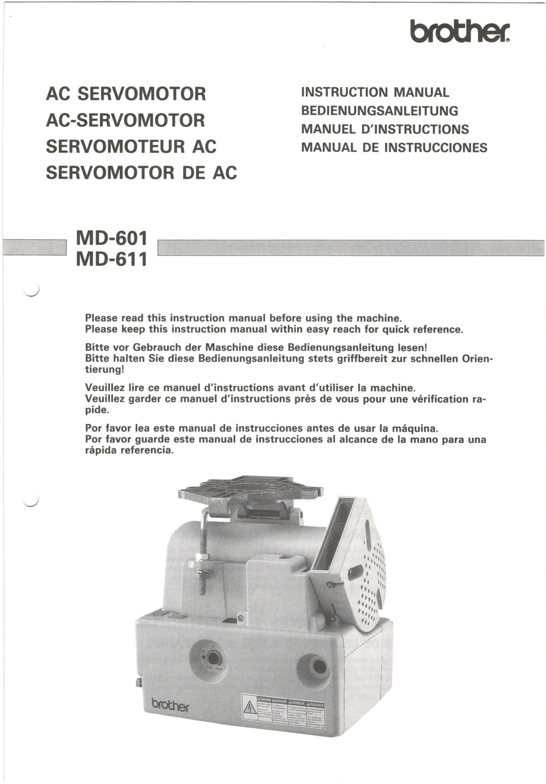 Brother DA-9280, DB2-B736 Owner's Manual