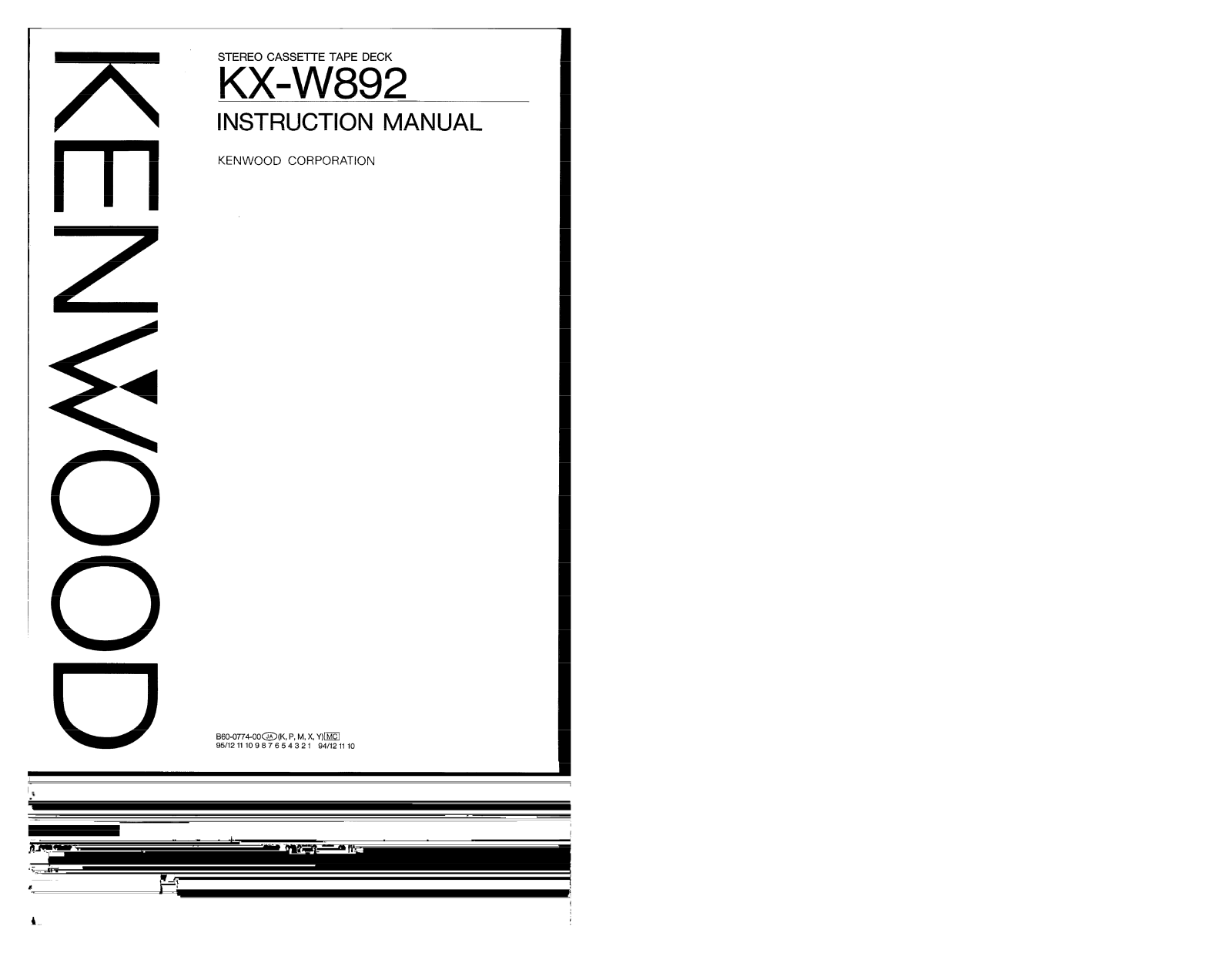 Kenwood KX-W892 Owner's Manual