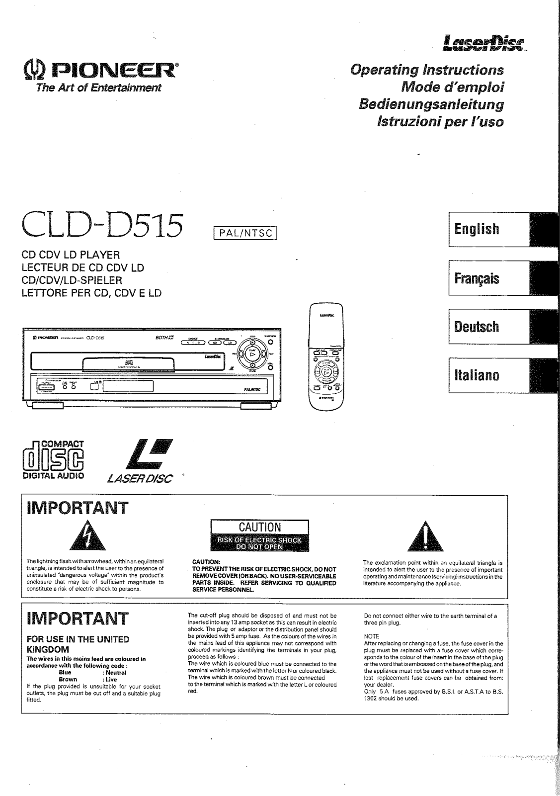 PIONEER CLD-D515 User Manual