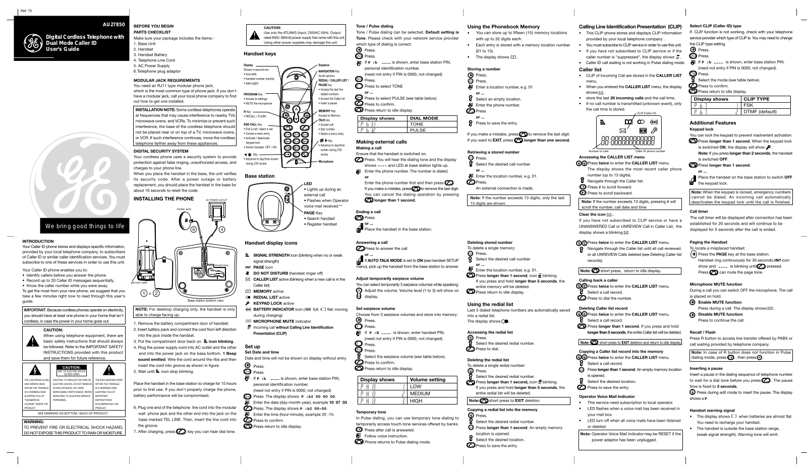 Thomson AU27850 User Manual