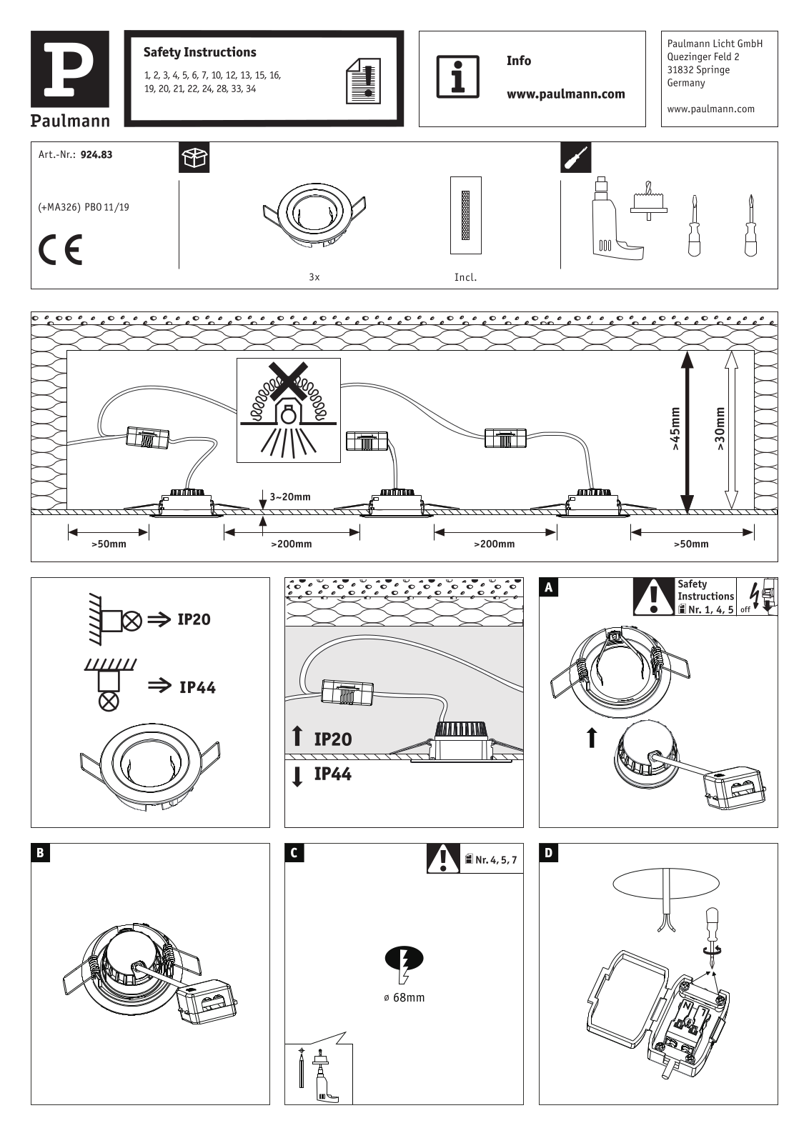 Paulmann 92483 Installation manual - ManualMachine.com