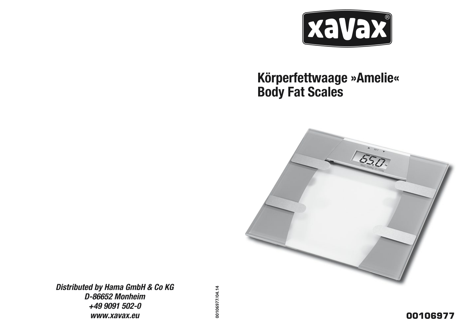 Xavax Amelie User Manual