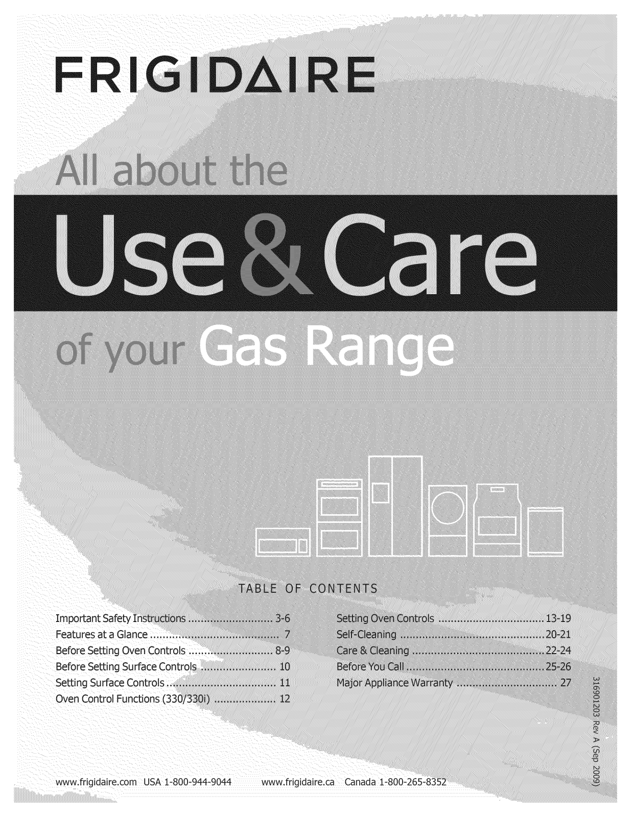 Frigidaire LGGF3043KFW, LGGF3043KFV, LGGF3043KFU Owner’s Manual