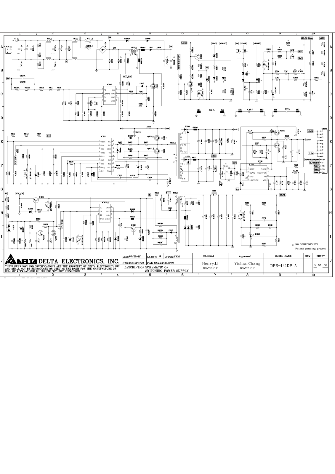 Delta DPS-141DP A Schematic