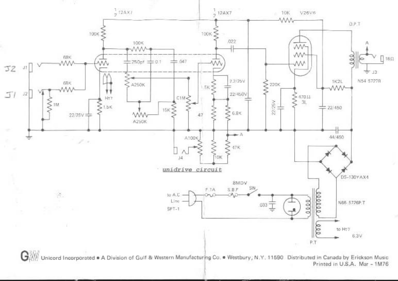 Univox lm6 schematic