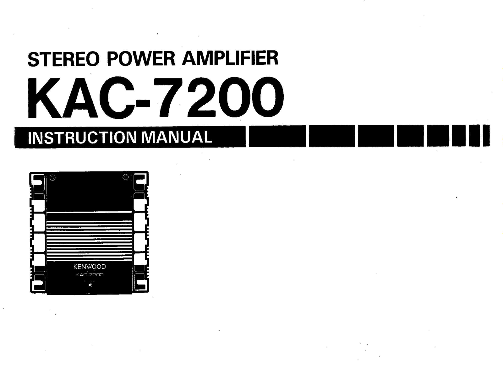 Kenwood KAC-7200 User Manual