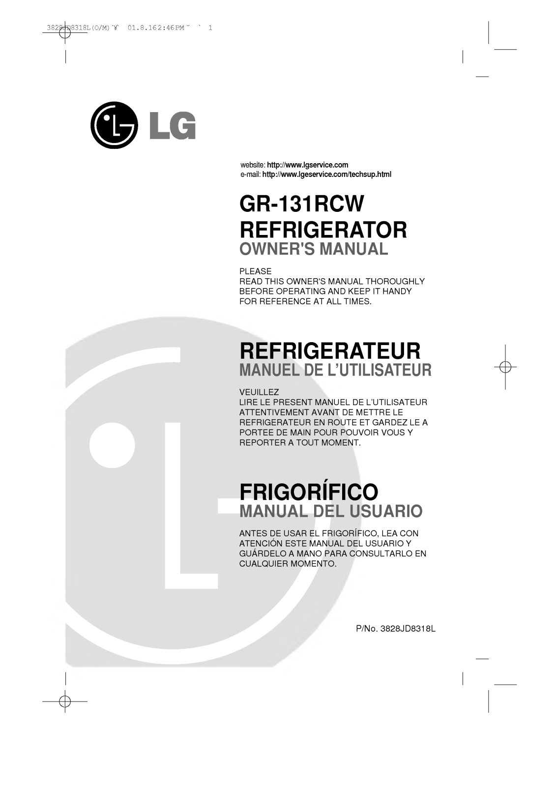 LG GR-131RCW User Manual