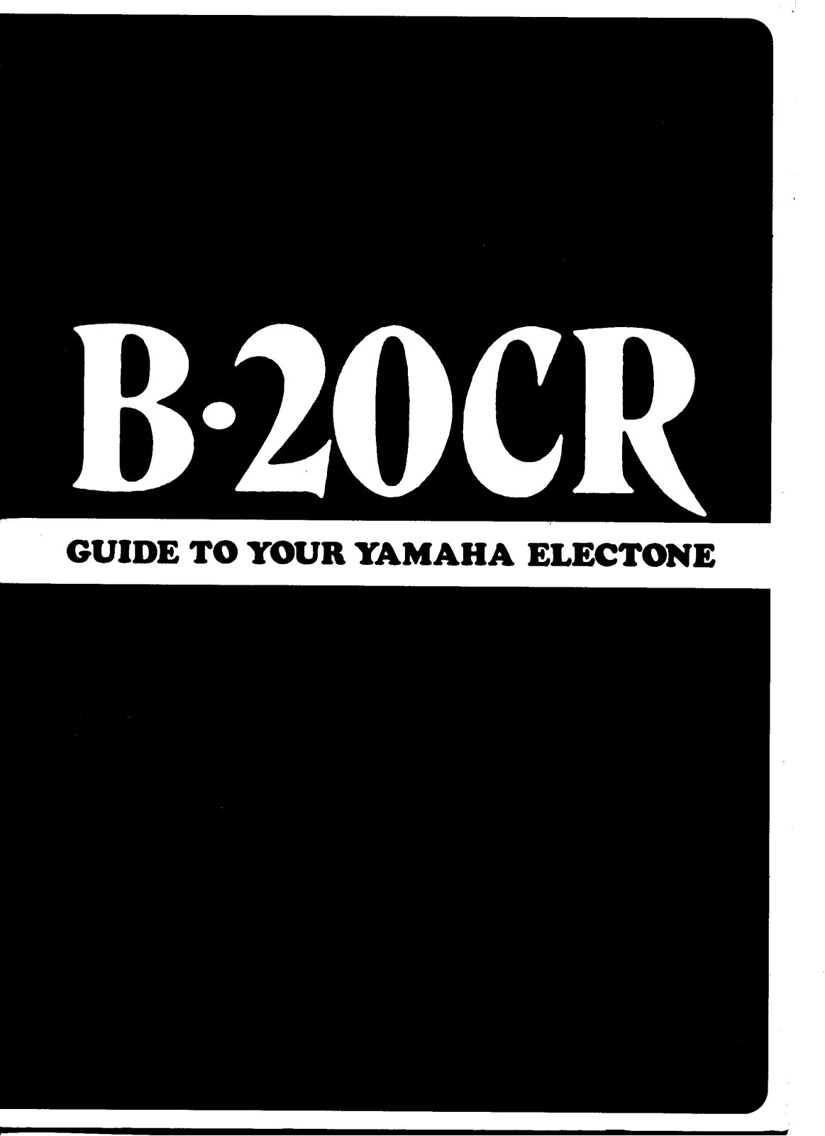 Yamaha B20CR, B20CRE User Manual