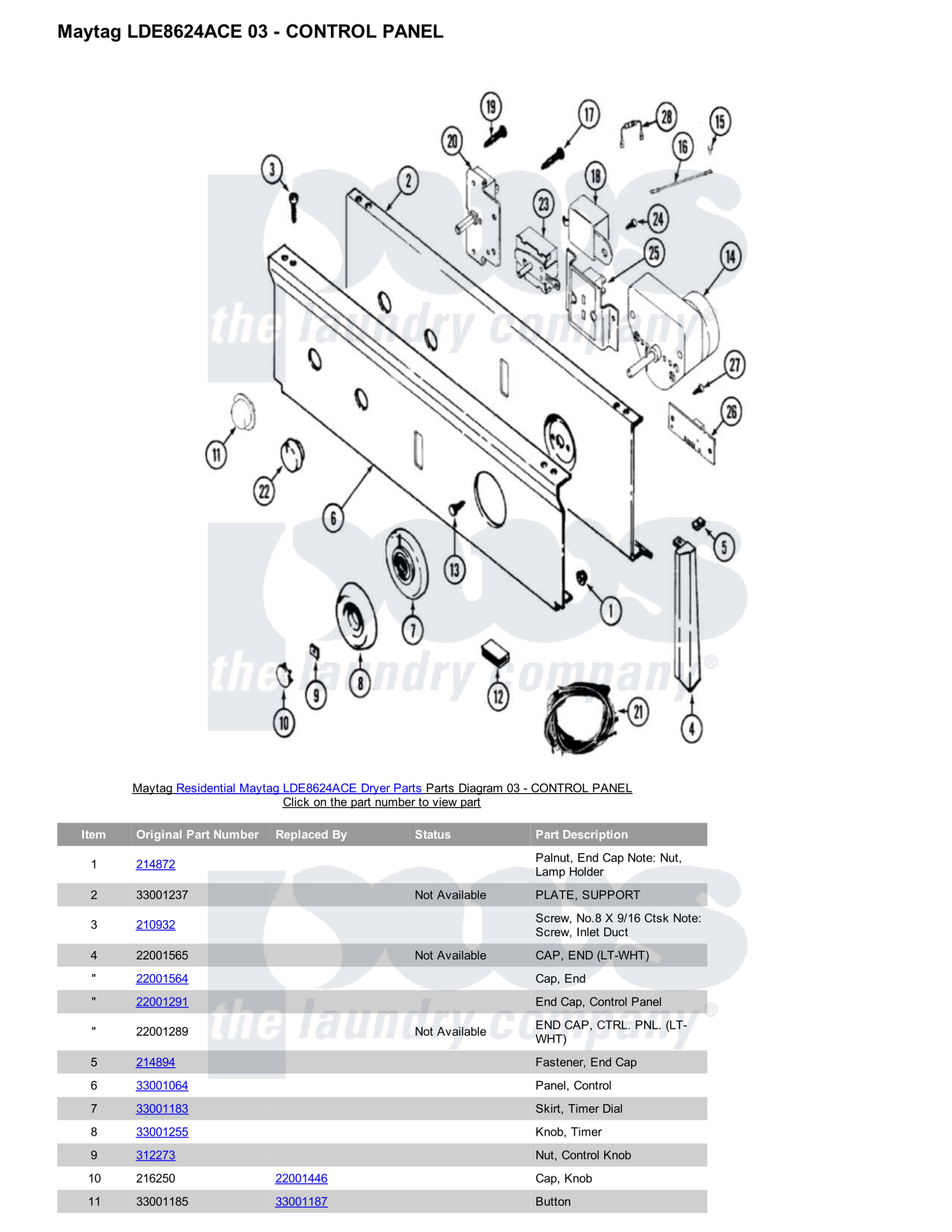 Maytag LDE8624ACE Parts Diagram