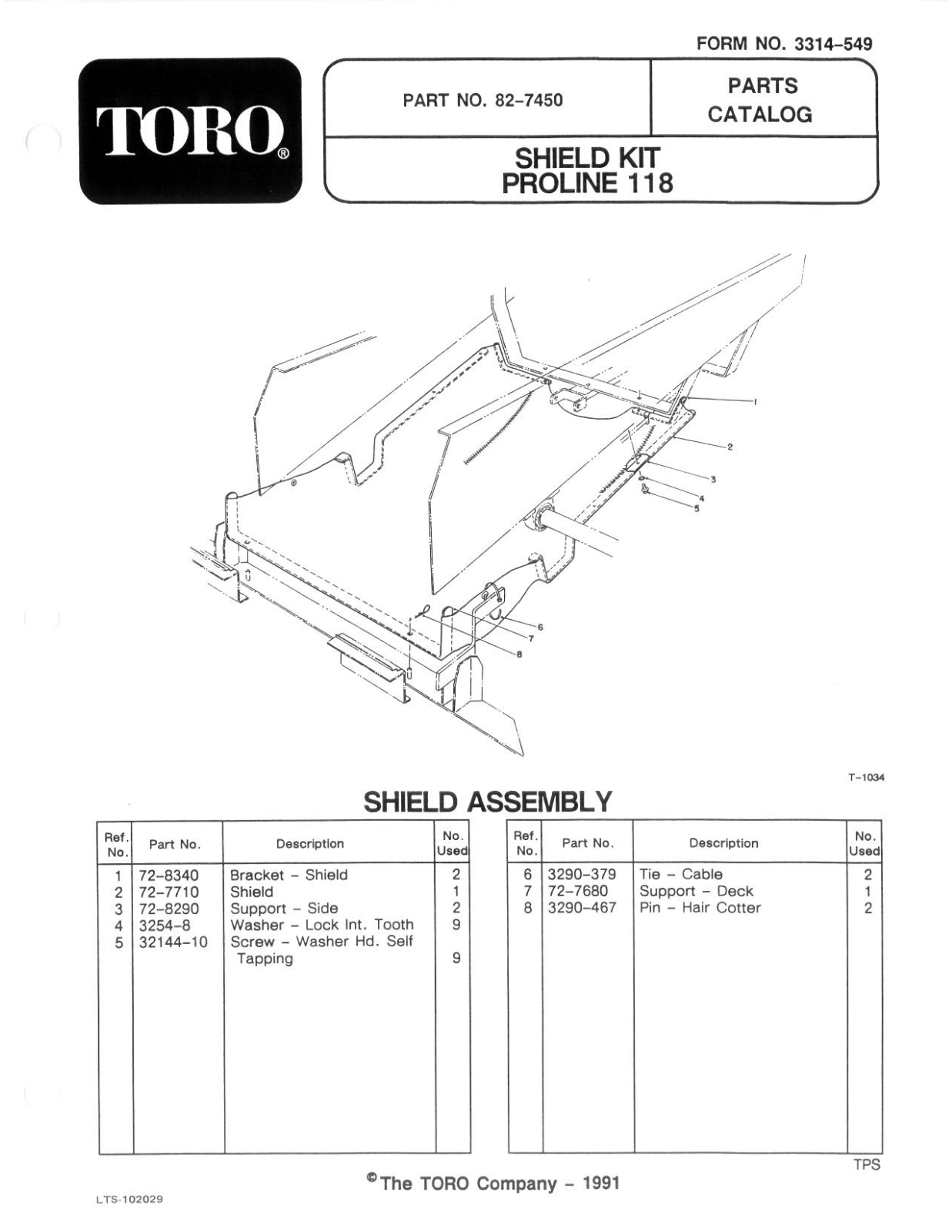 Toro 82-7450 Parts Catalogue