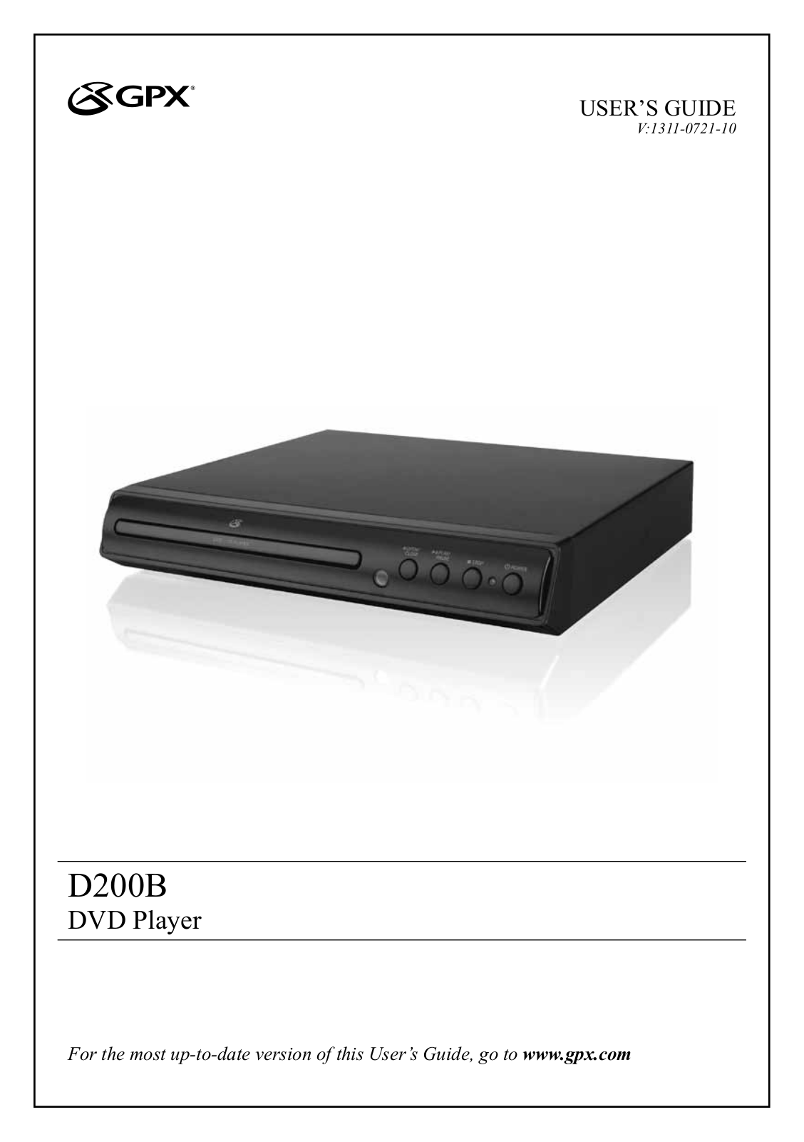 GPX 1311-0721-10, D200B User Manual