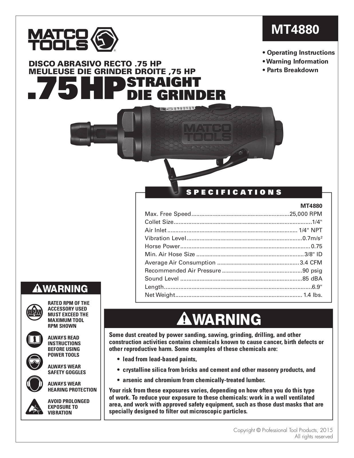 Matco Tools MT4880 Instruction Manual - ManualMachine.com