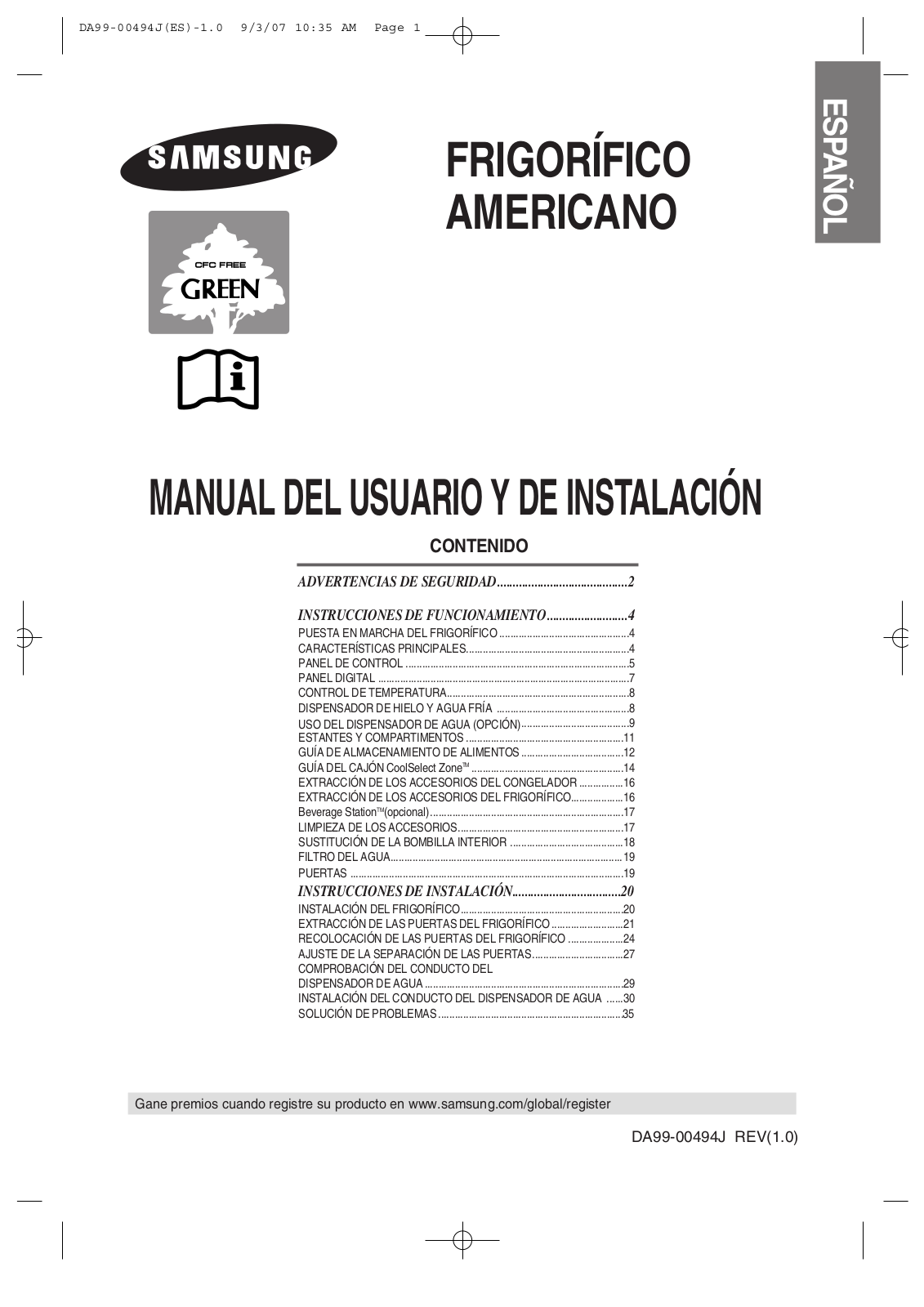 Samsung RS21JLBG, RS21FNSM, RS21KLAT, RS23DGRS, RS21KLBL User Manual