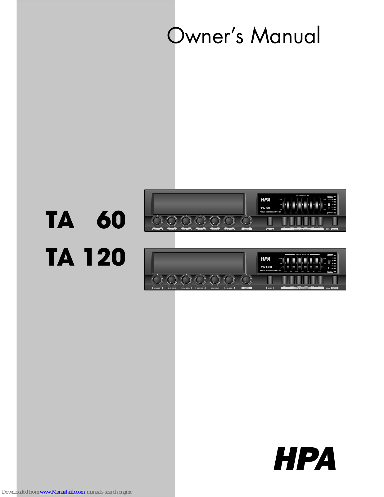 HPA TA 60, TA 120 Owner's Manual