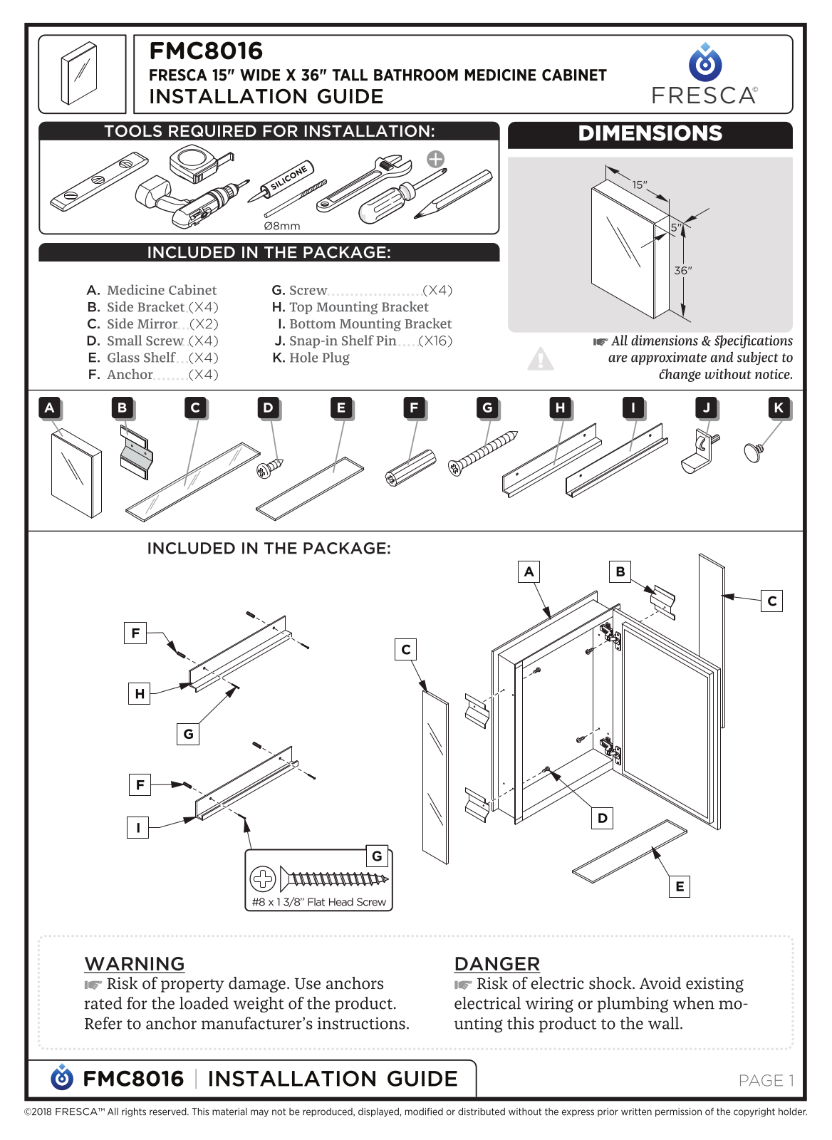Fresca FMC8016 Installation Manual - ManualMachine.com