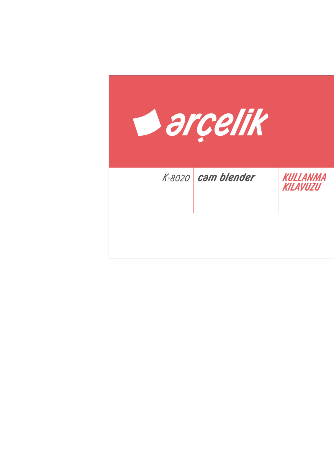 Arçelik K8020 User manual - ManualMachine.com