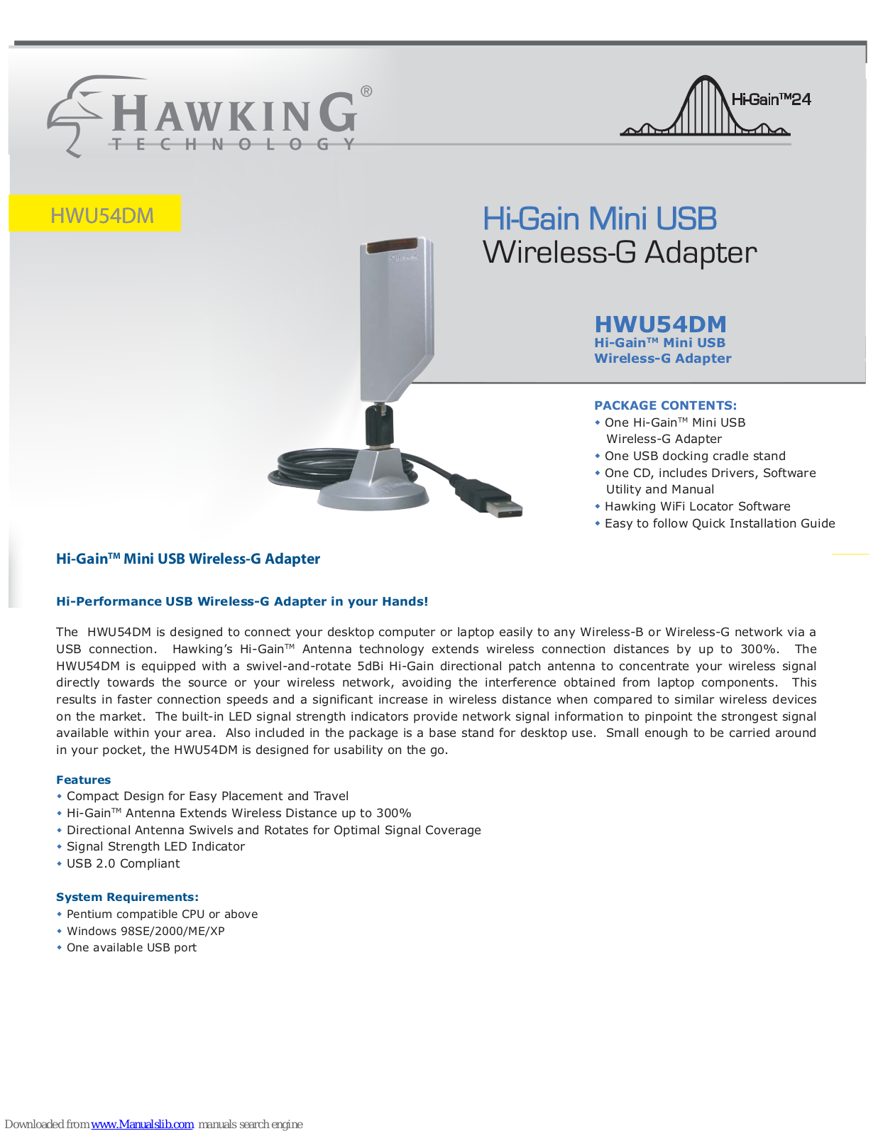 Hawking HWU54DM Specification Sheet