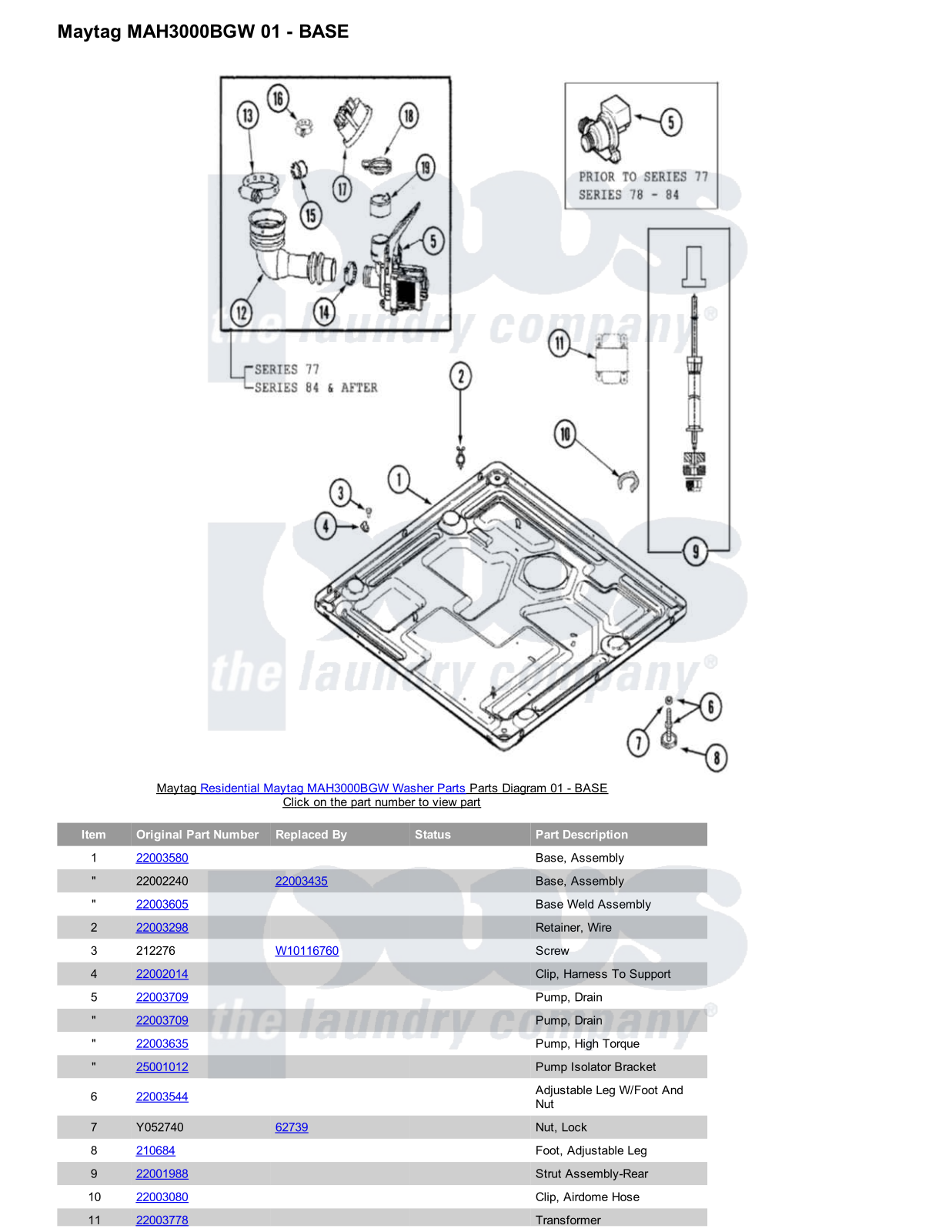 Maytag MAH3000BGW Parts Diagram